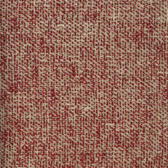 Red woven fabric sample with irregular texture, beige threads, and visible “turri > fabric cat. x > 753 f” text in lower left corner.